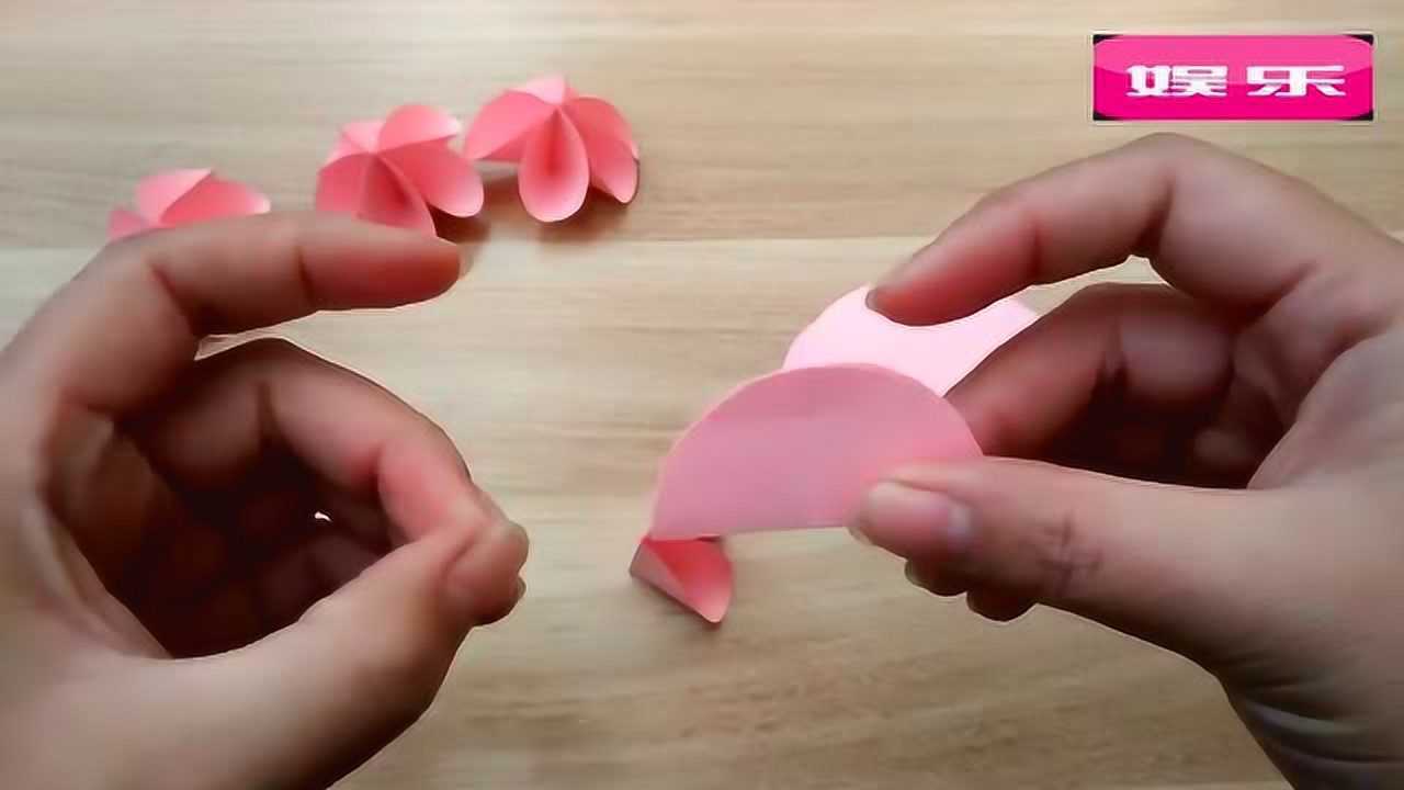 少女心膨胀,diy樱花折纸花环,粉嫩清新容易上手