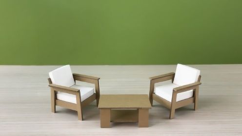 迷你家具模型，用纸板制作椅子和桌子的方法