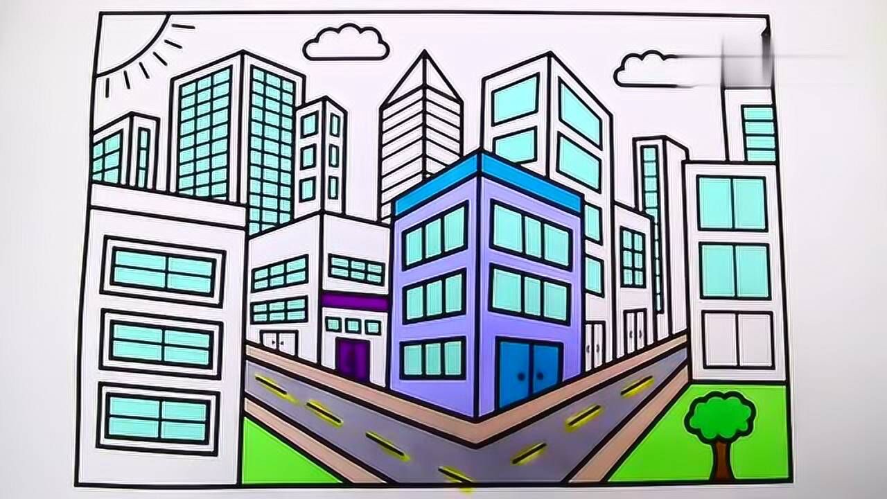 亲子涂色画:伟大的现代城市