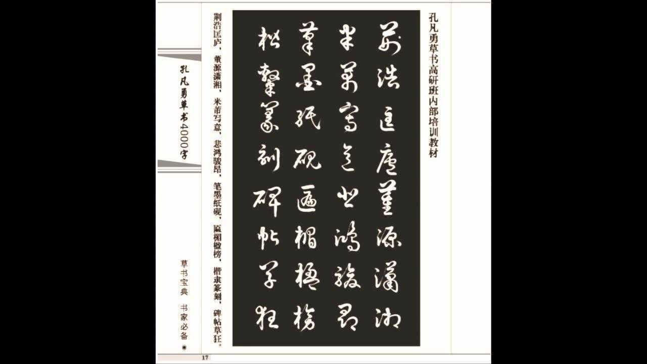 孔凡勇草书书法教学系列之草书4000字第17集