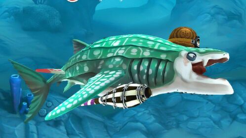 饥饿鲨世界 鲸鲨的背部纹理长得很不错 有那么一点气质