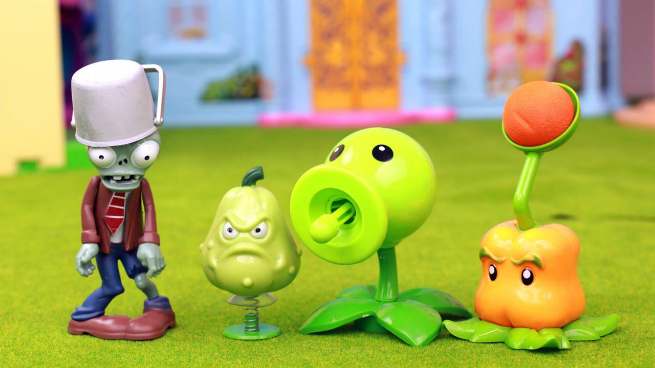 《玩具》趣盒子玩具大侠 植物大战僵尸游戏玩具 豌豆射手辣椒投手攻击