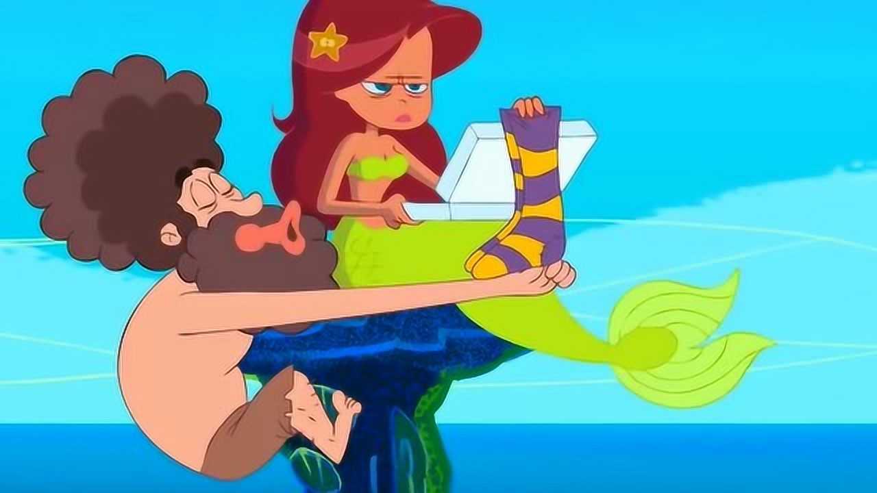 鲨鱼哥和美人鱼:人类送给美人鱼一双袜子,美人鱼好生气