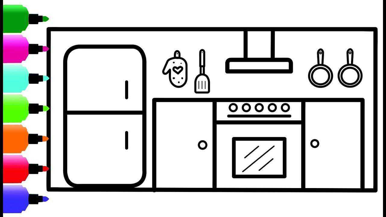 厨房简笔画画法图片