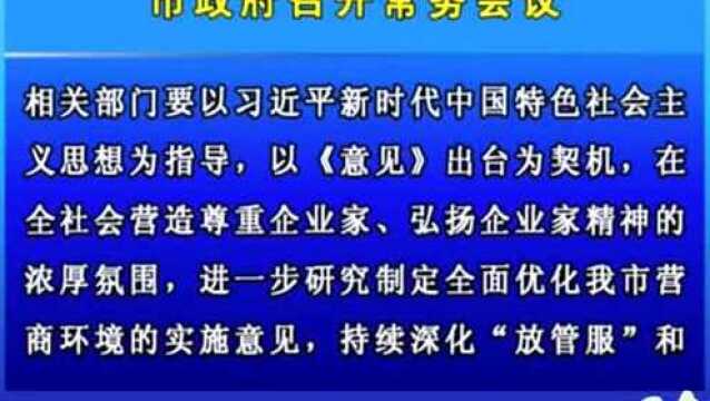 市政府召开常务会议