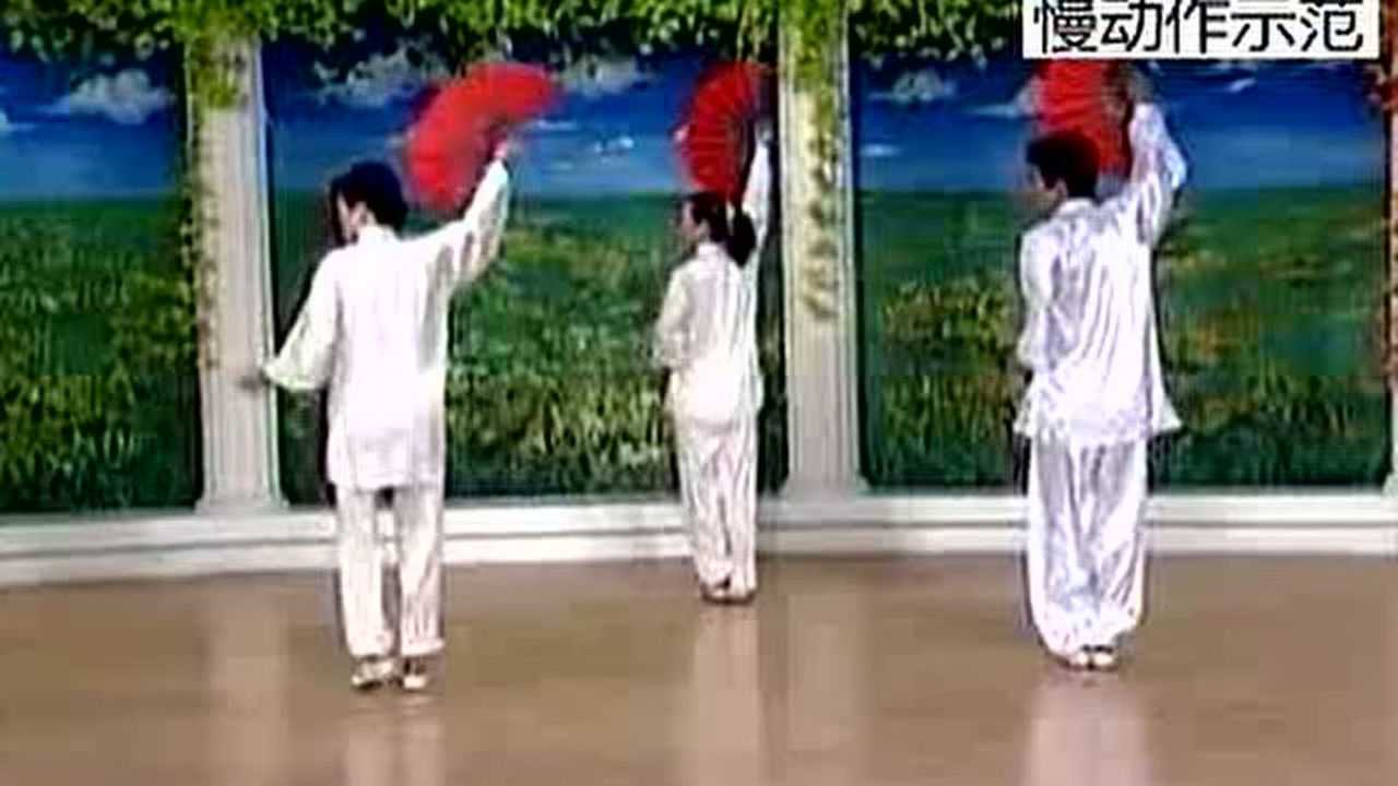 太极功夫扇全套慢动作背向示范_腾讯视频
