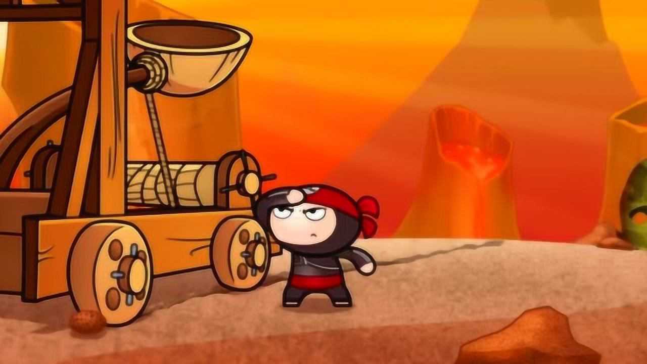 搞笑忍者动画:投石车