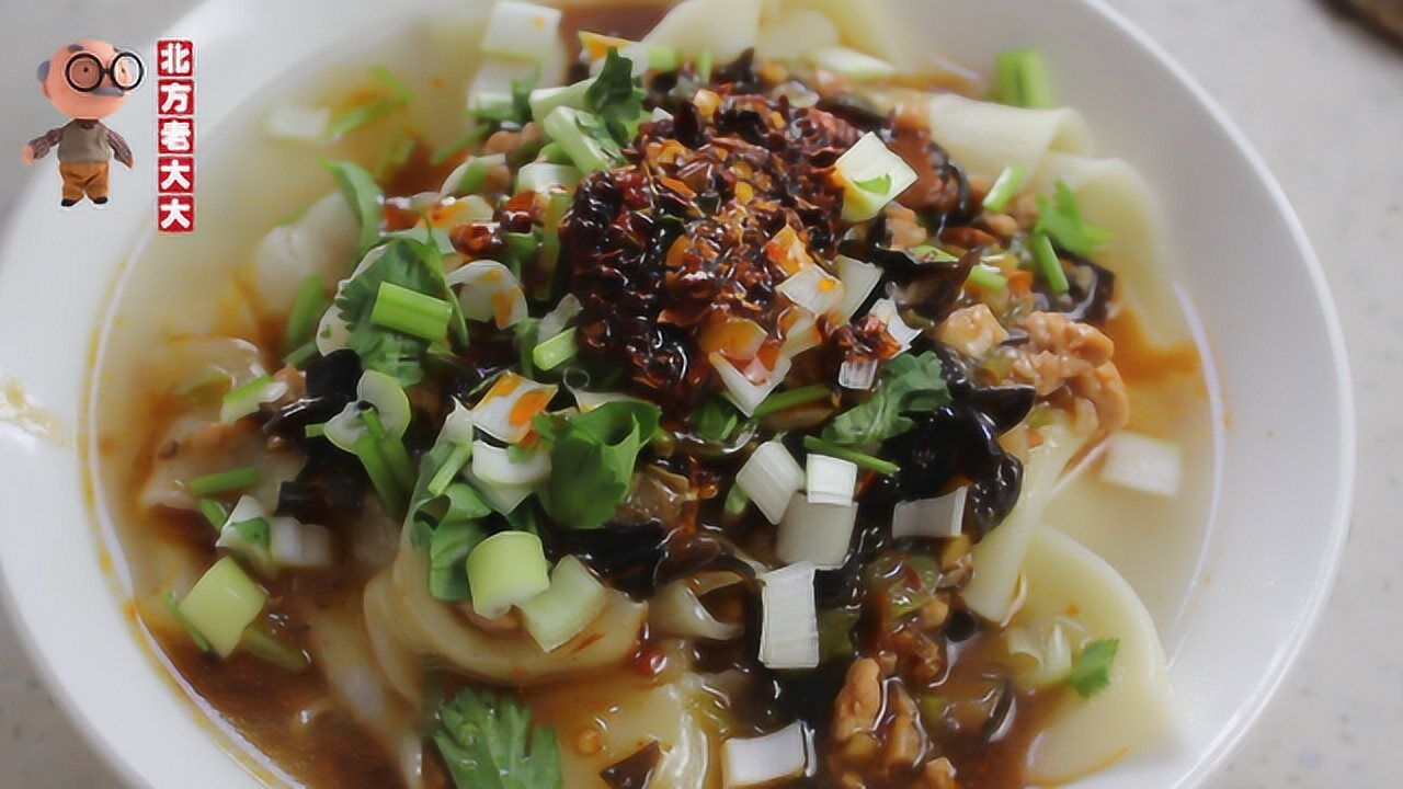 山西最好吃的一碗裤带面,3斤面不够吃,吃面的人把臊子都吃光了