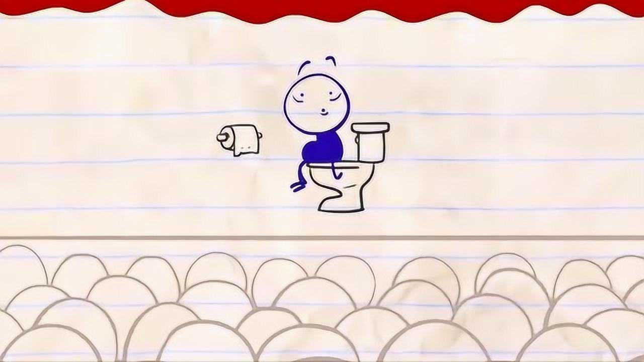 创意铅笔动画小蓝拉肚子的声音居然博得了众人的喝彩笑死我了