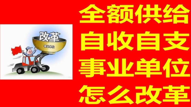 全额供给和自收自支这类人员身份的事业单位怎么改革?