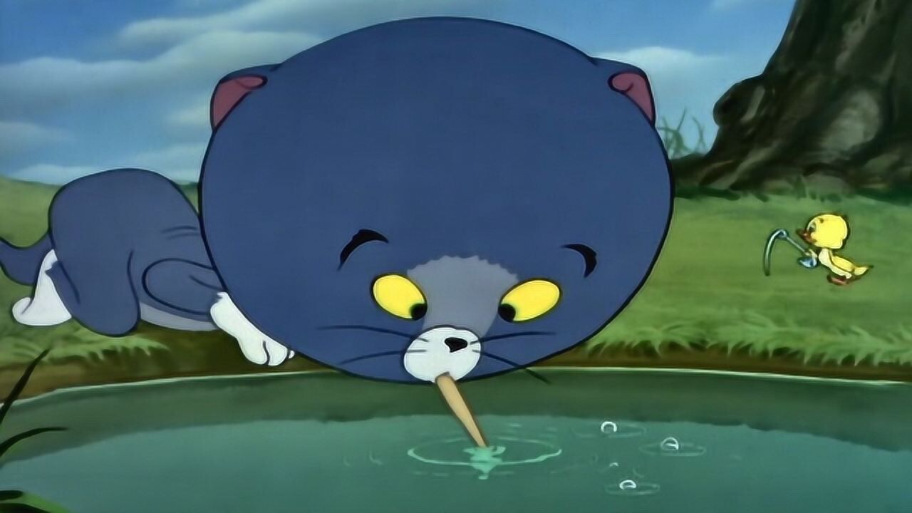 老鼠在水里把汤姆猫的脑袋吹大了