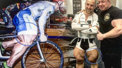 在职业自行车运动员面前，谁的大腿都像小麻杆！