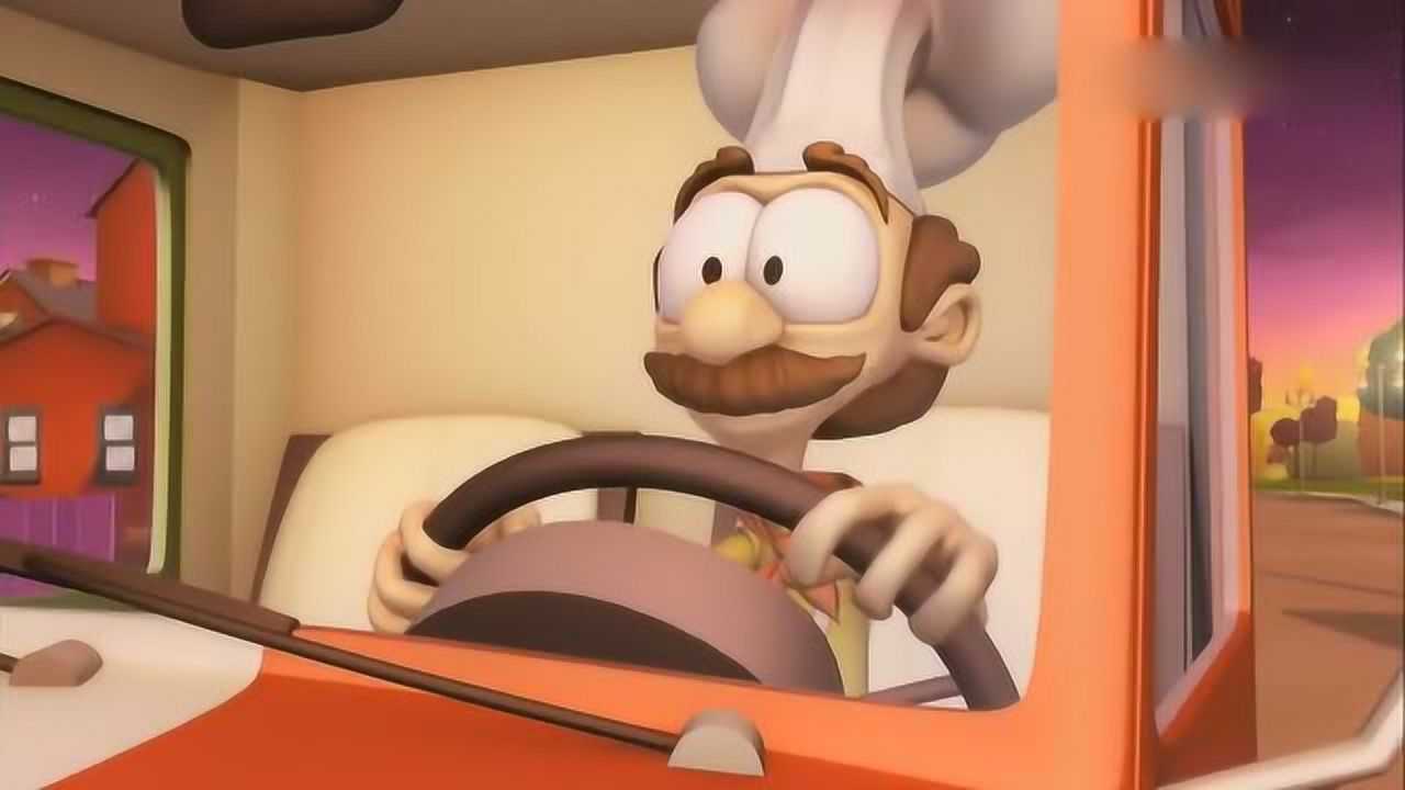 加菲猫:加菲猫为吃免费披萨,阻止维多准时送达,维多被整惨了_高清1080