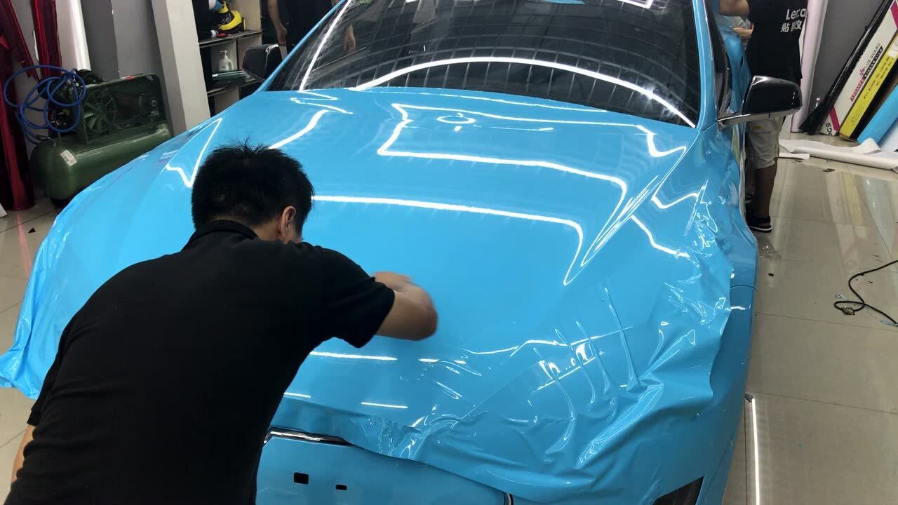 汽车贴膜改色教程,前引擎盖2【二把刀师傅】