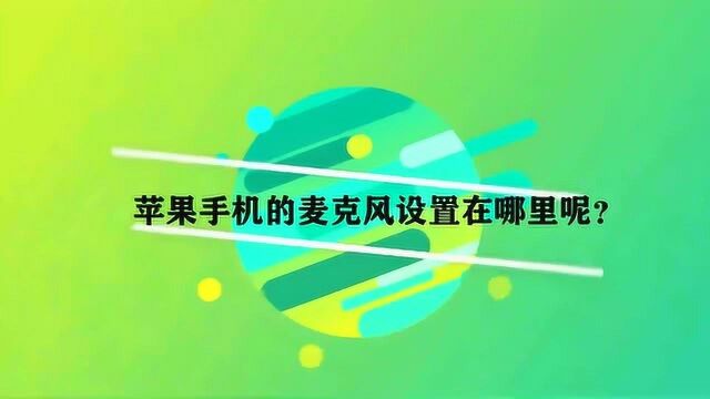 苹果手机的麦克风设置在哪里呢?