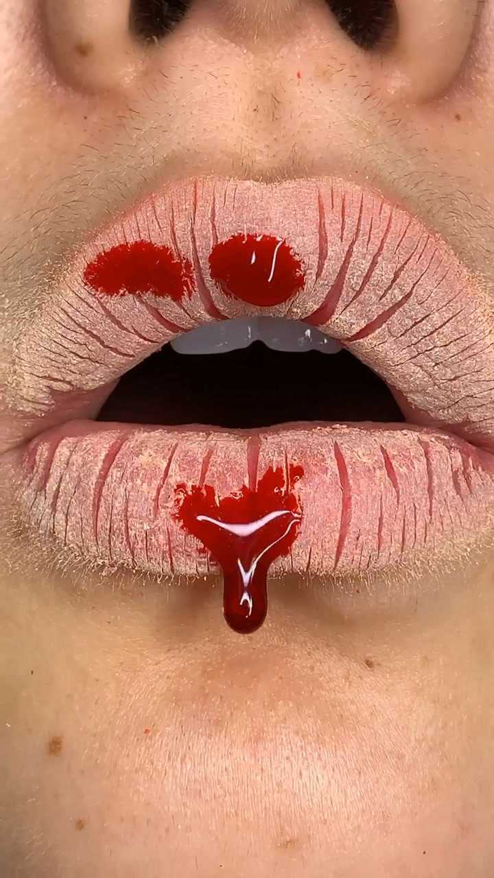 嘴巴干裂出血了