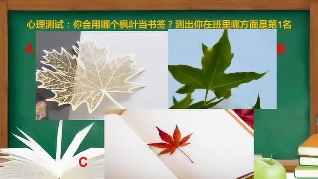 心理测试:你会用哪个枫叶当书签?测出你在班里哪方面是第1名