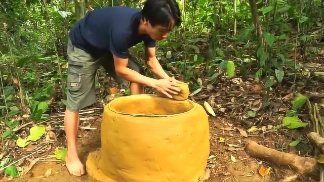 如何用黄泥巴制造土窑,还成功烧制出陶器