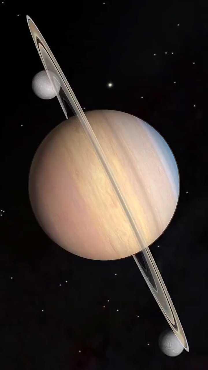 土星的神奇之处就是它拥有非常奇妙的光环了光环线条非常精准感觉像
