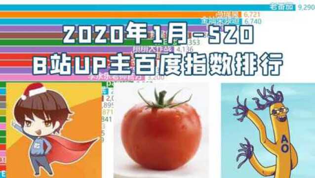 【老番茄散人敖厂长】2020年1至520UP主百度指数排行