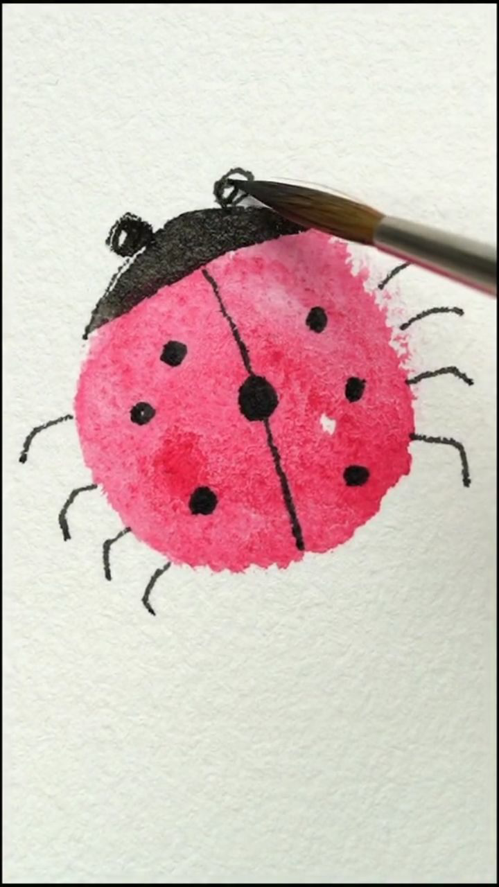 超级简单!用手指就能画的七星瓢虫