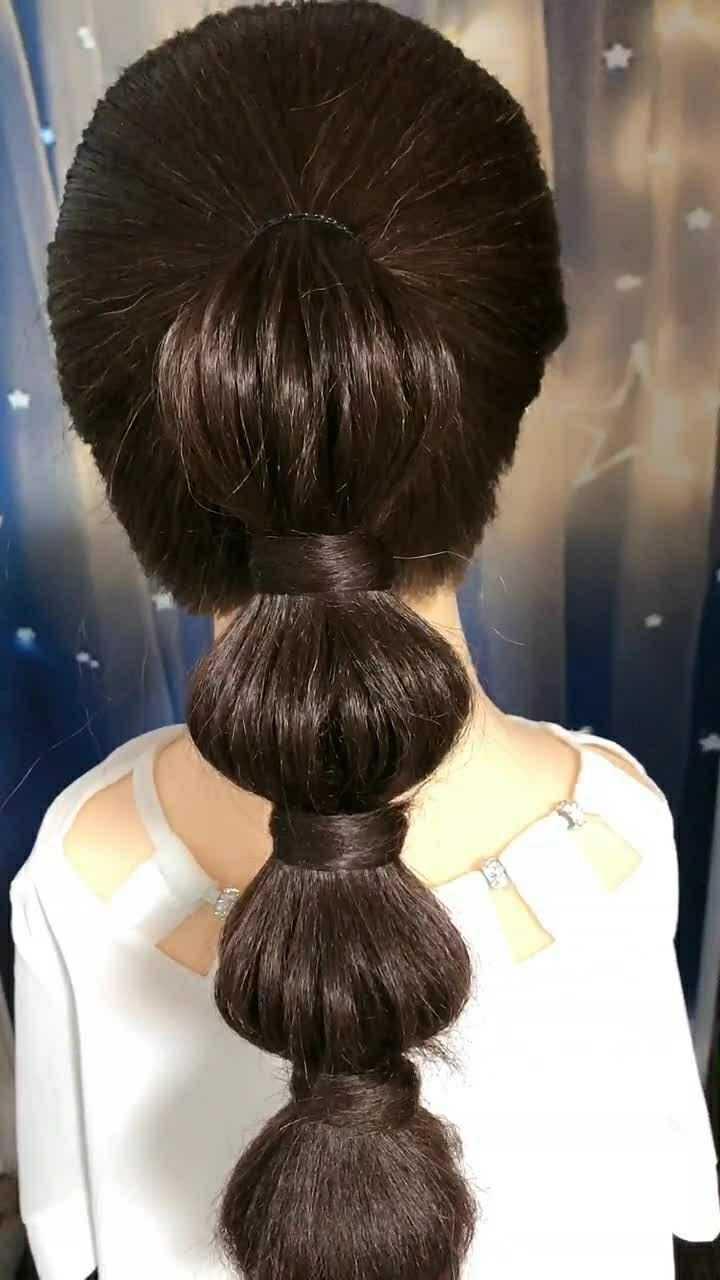 这是最近很流行的灯笼发型看起来很美而且很时尚