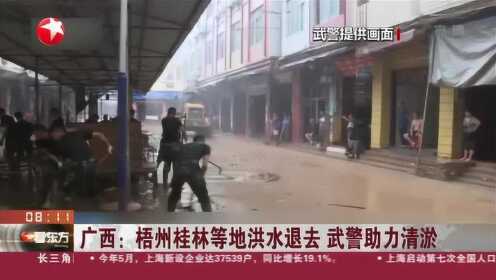 广西：梧州桂林等地洪水退去  武警助力清淤