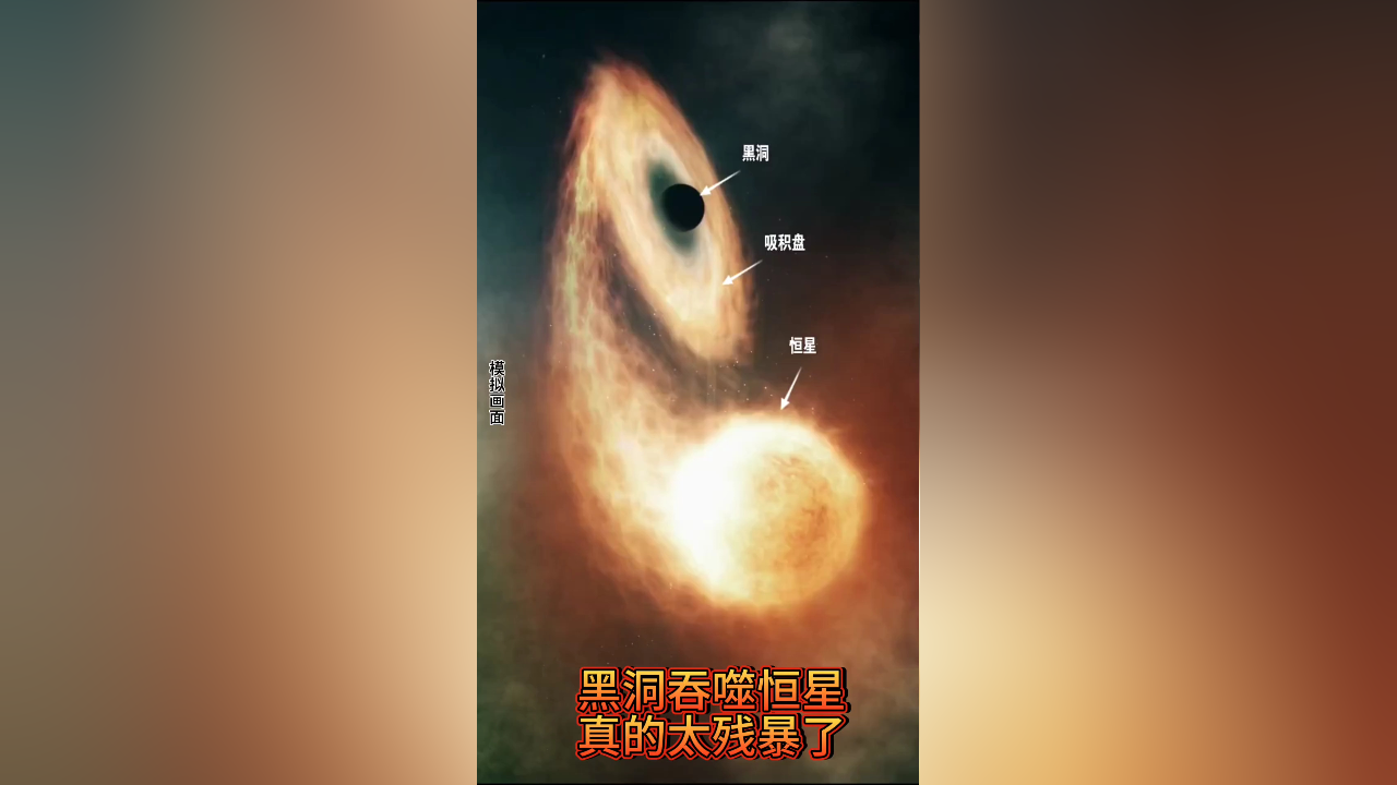 这就是黑洞吞噬恒星的残暴画面,整个过程会持续上千万年之久!