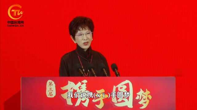 “大家手牵手,共圆中国梦!”洪秀柱盼两岸携手探索和平统一方案