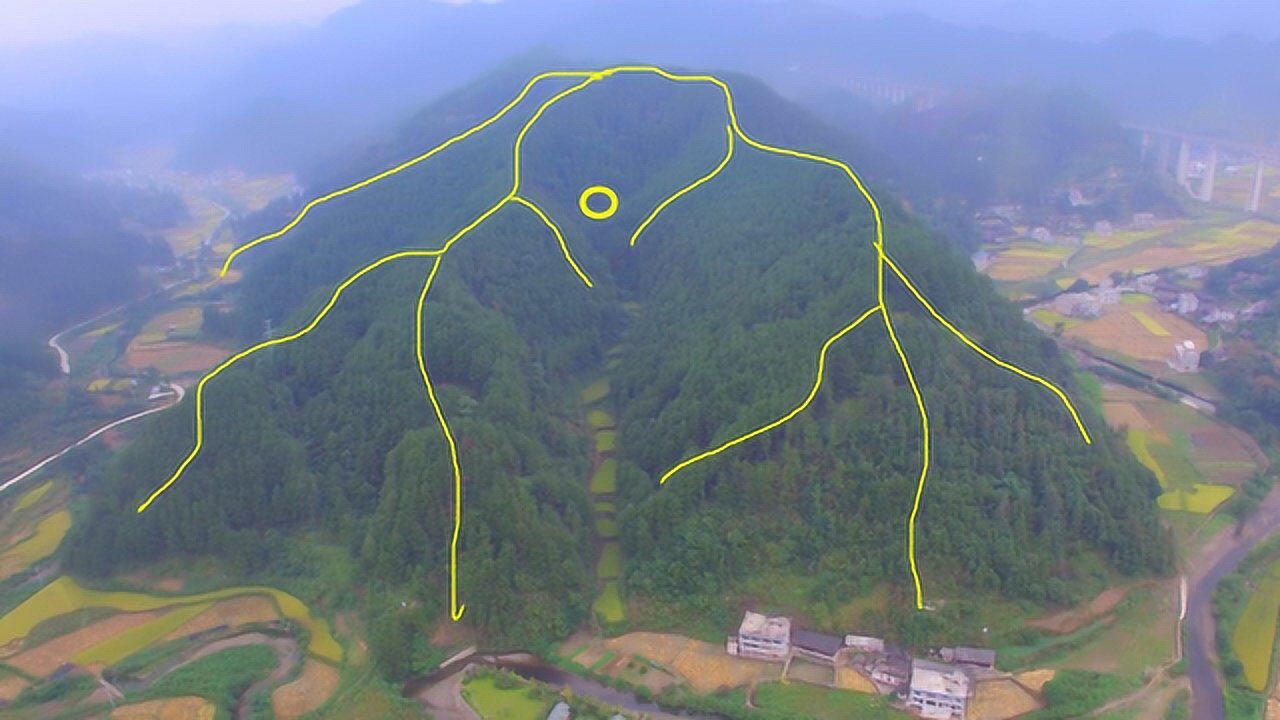 此地渔翁撒网形护砂重重灵气十足的龙脉风水宝地