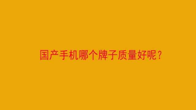 国产手机哪个牌子质量好呢?