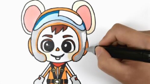 一起来画开飞机的舒克,经典动漫人物出新版啦!卡通简笔画教程_高清108