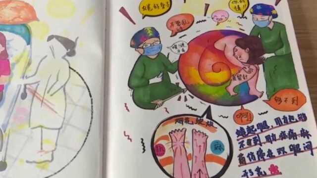 宝妈用漫画写“孕期日记” 将主治医生画进画册表谢意