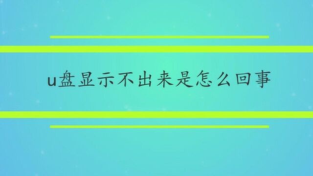 u盘显示不出来是怎么回事