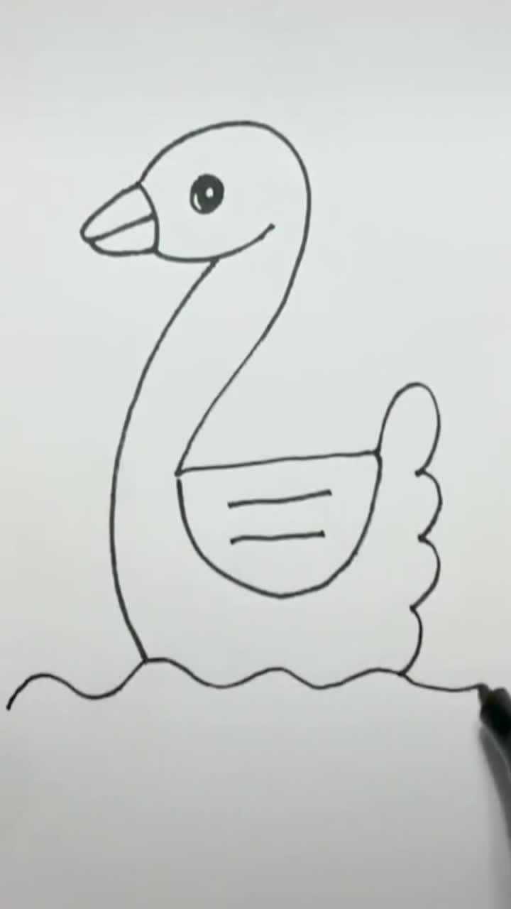 从数字二开始画鸭子最好画来看一下怎么画的你学会了吗