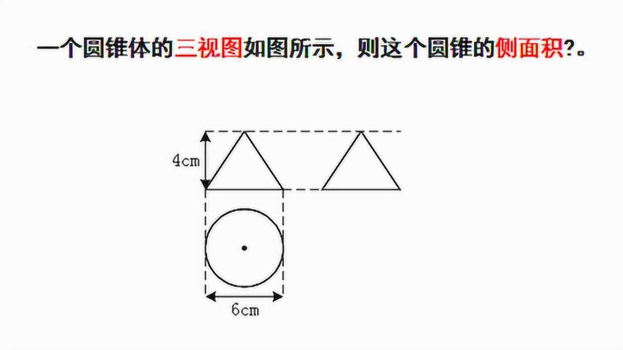 九年级数学已知一个圆锥体的三视图如图所示求圆锥的侧面积中考题