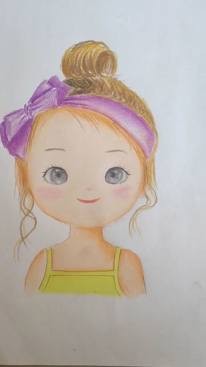 油画棒小女孩你喜欢吗?