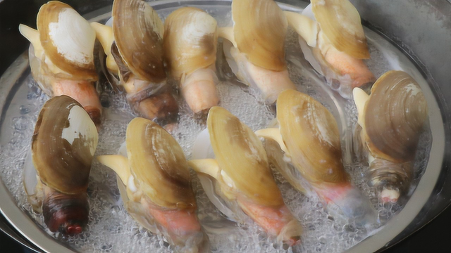 跟奶奶学的象鼻螺的吃法,配上一碟芥末酱油,这味道简直了