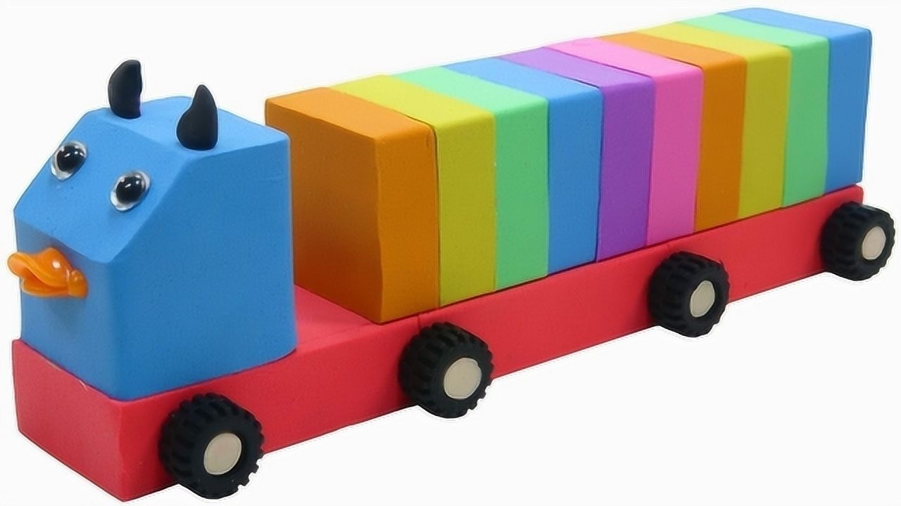 益智手工活动用橡皮泥制作漂亮的小货车简单可爱很炫酷