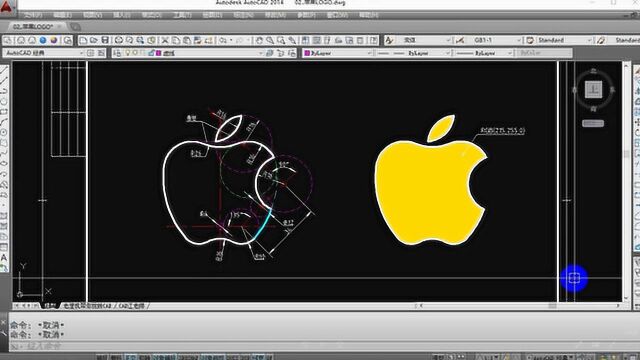 教你用CAD画苹果logo图纸,能学到超多CAD小技巧,cad零基础