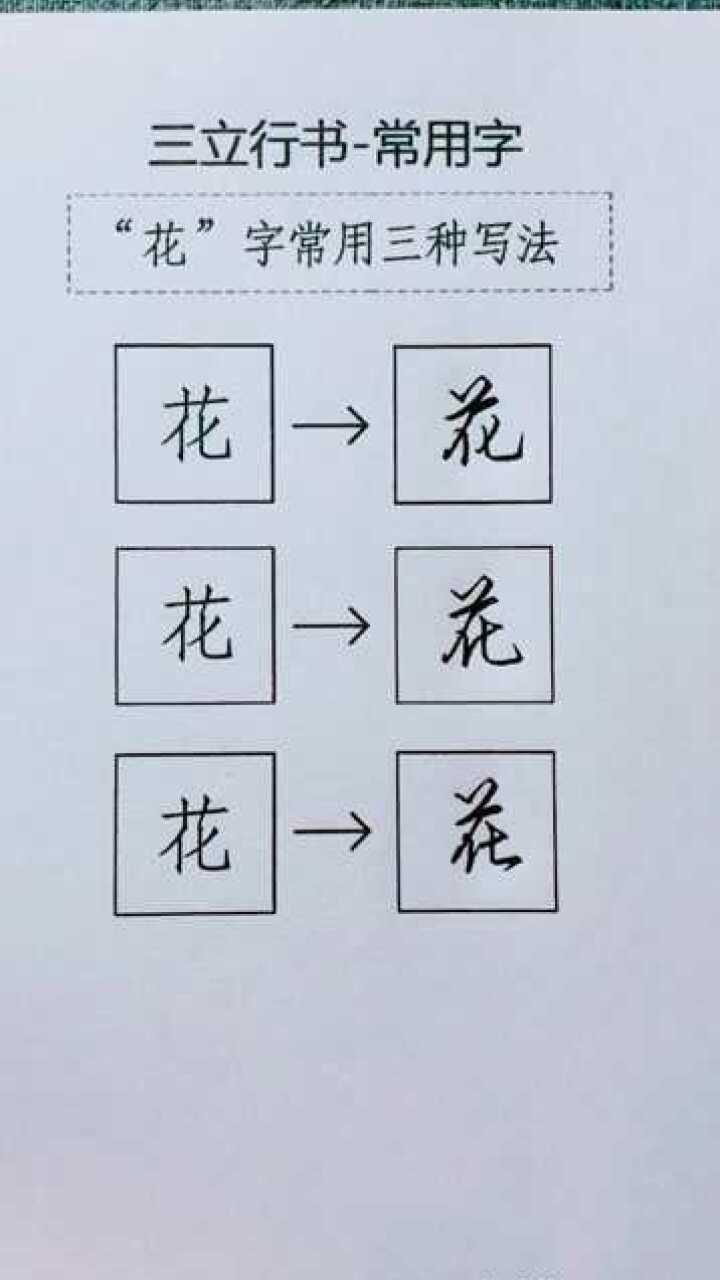 花字的三种写法