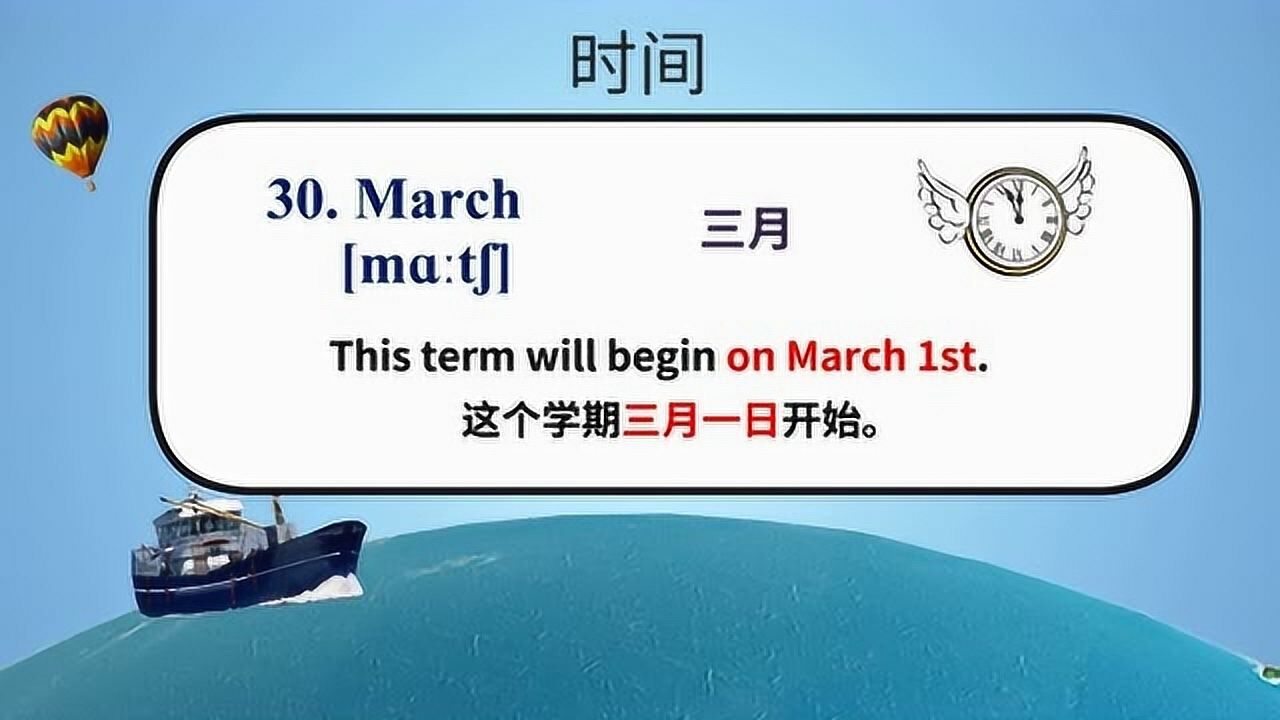 口语高频词基础英语词汇20三月英语怎么说