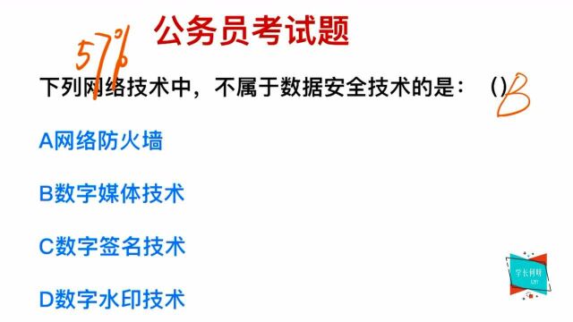 公务员考试,网络技术有哪些?什么不属于数据安全技术呢?