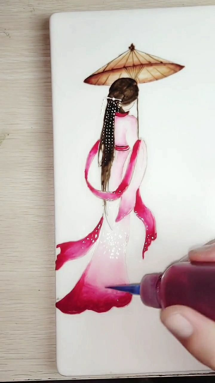 用果酱画出来的古典美女这也太漂亮了非常完美