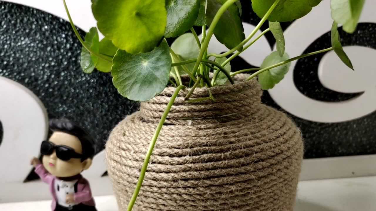 废物利用罐头瓶缠上一根麻绳也可以变成一个漂亮的花瓶
