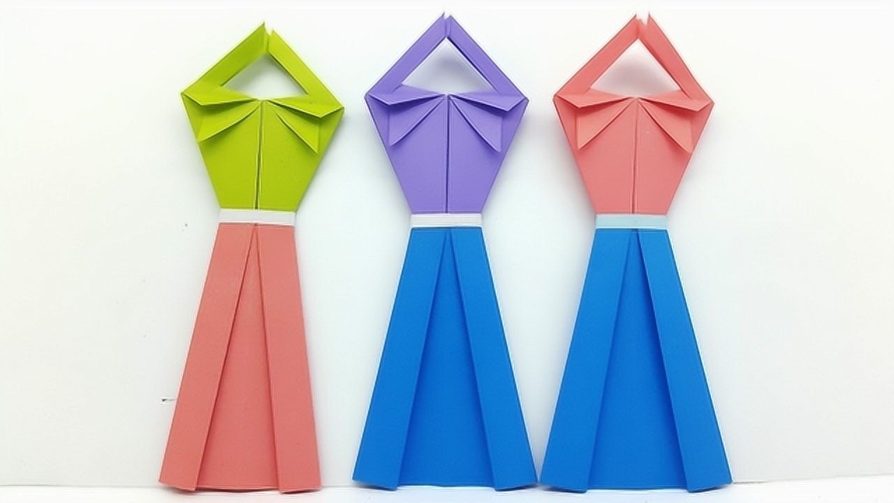 宝宝学折纸折纸芭比娃娃连衣裙15岁最简单的折纸大全
