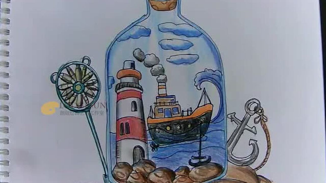 彩铅课程基础之漂流瓶