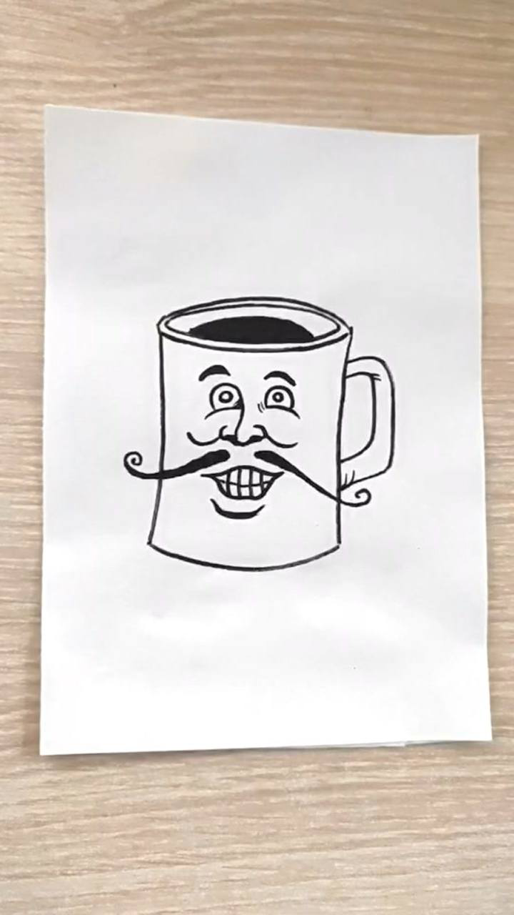 搞怪简笔画:马克笔画出的茶杯,这么简单赶紧试试吧