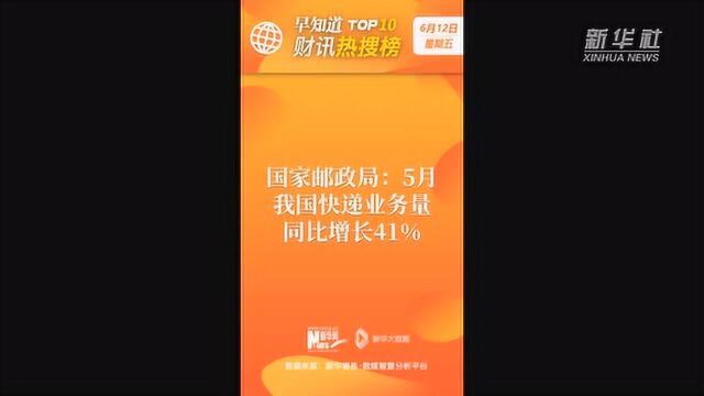 早知道ⷮŠ财讯热搜榜TOP10(6月12日)