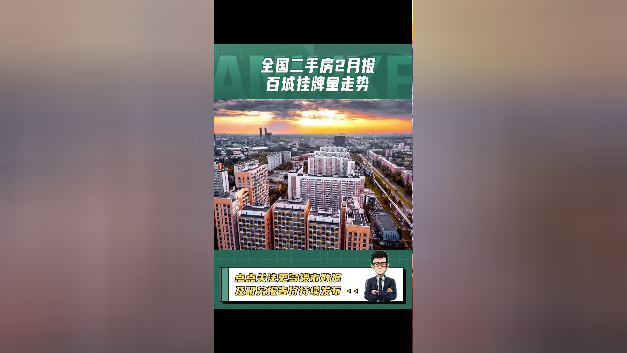 全国二手房2月报百城挂牌量走势_腾讯新闻